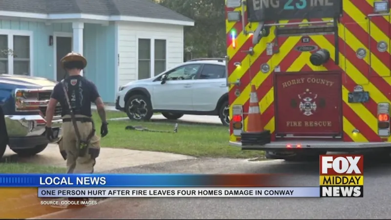One Person Injured After Fire Damages Four Homes