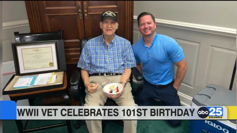 WWII Veteran celebrates his 101st birthday