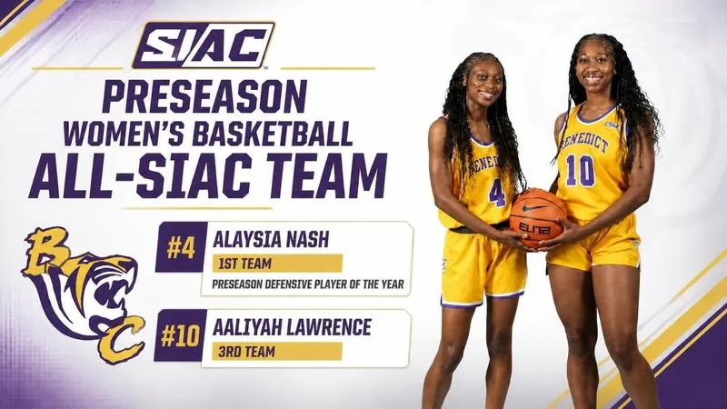 Benedict's Nash, Lawrence Earn SIAC Preseason Honors; Lady Tigers Picked 4th