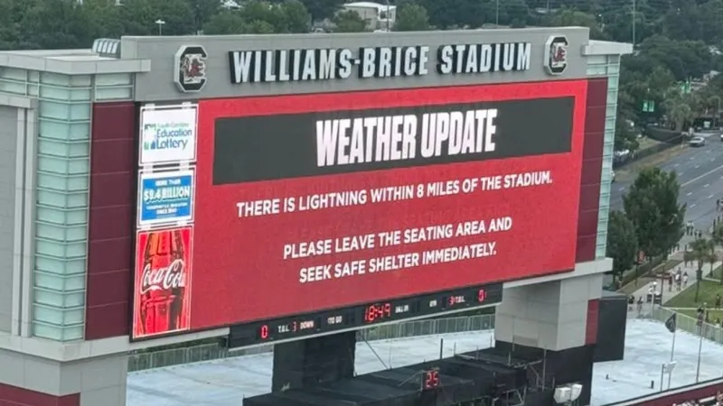 The worst weather to impact South Carolina football games