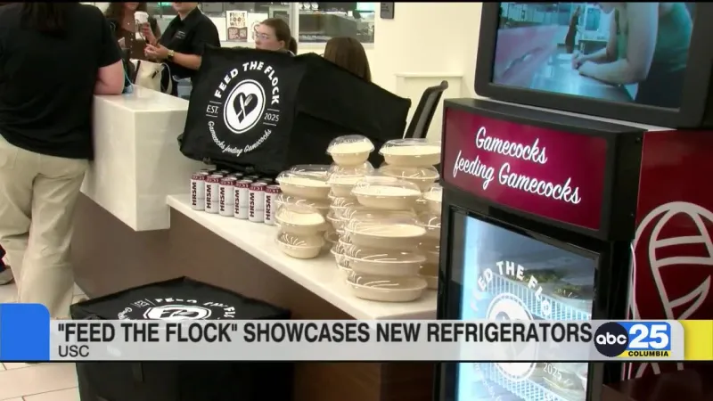 University of South Carolina celebrates launch of new Feed the Flock refrigerators