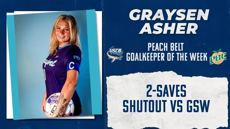 Graysen Asher Earns PBC Goalkeeper of the Week