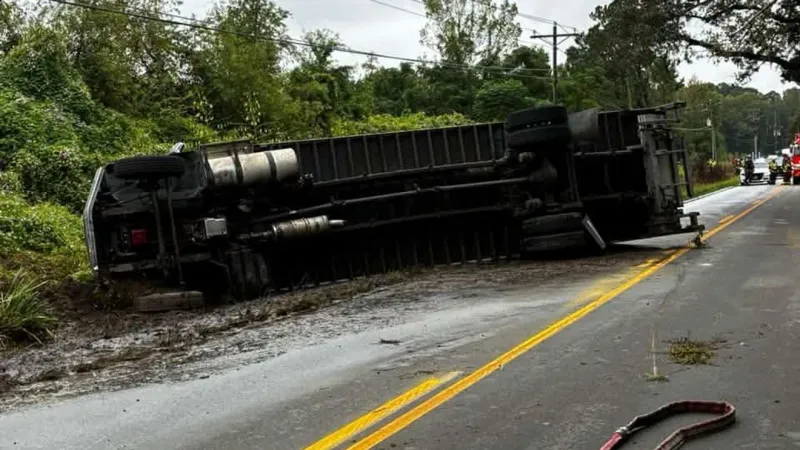 Road reopened after Semi-truck holding pool chemicals overturns, closing area for hours