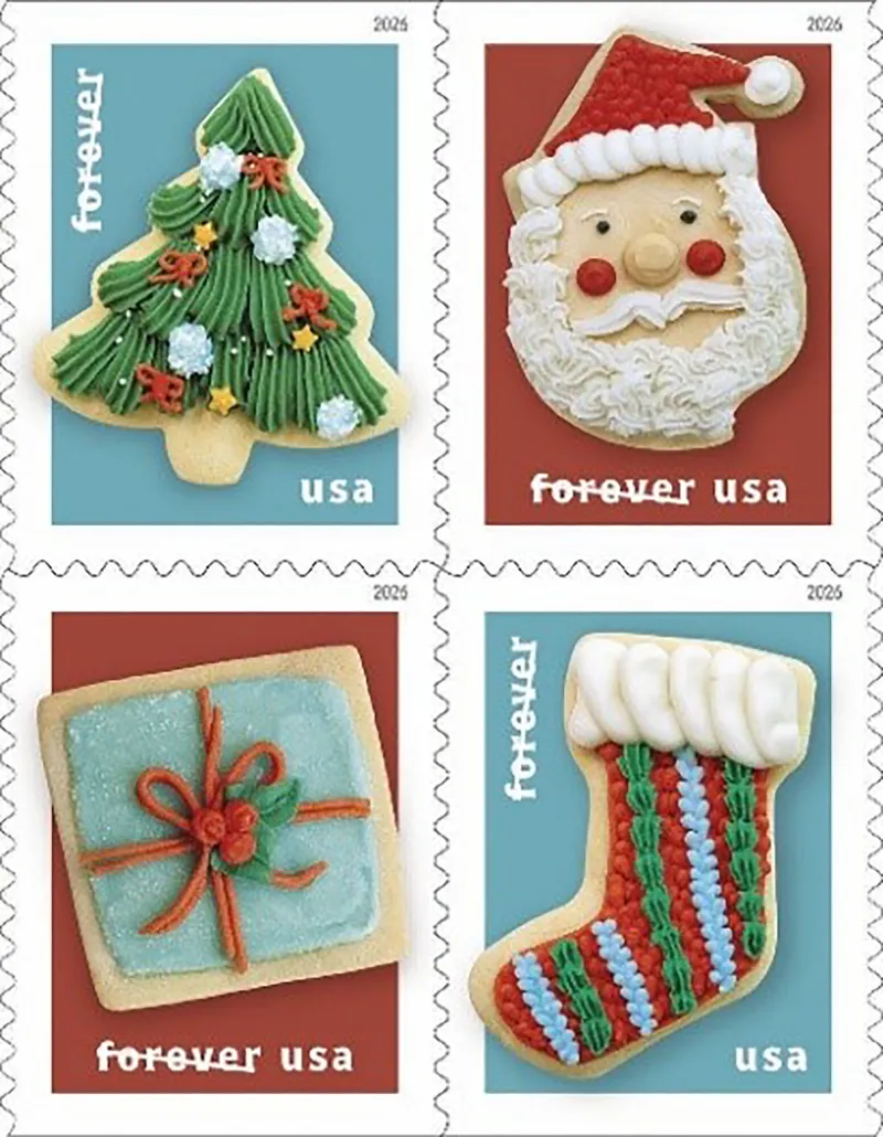 Christmas Cookies Forever stamps are now available nationwide