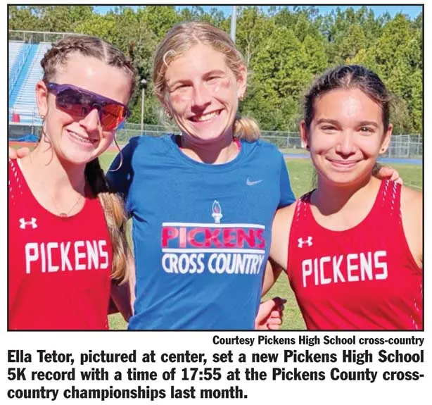 Tetor sets Pickens record at county XC championships
