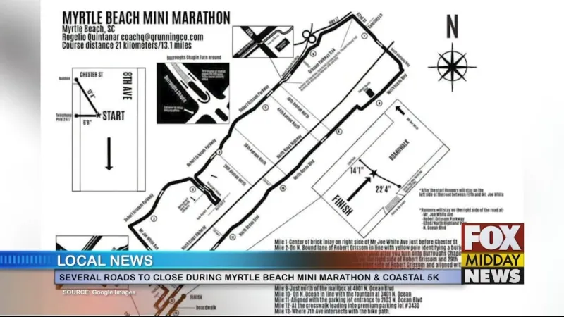 Expect Road Closures During Myrtle Beach Mini Marathon & Coastal 5K