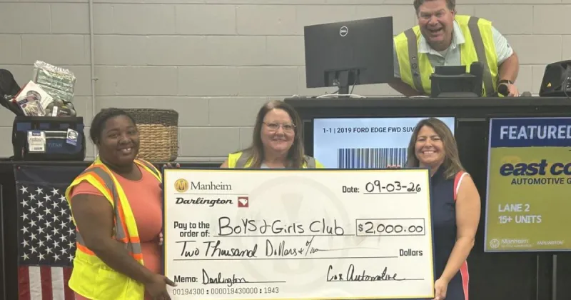 Manheim Darlington donates $2k to Hartsville Boys and Girls Club