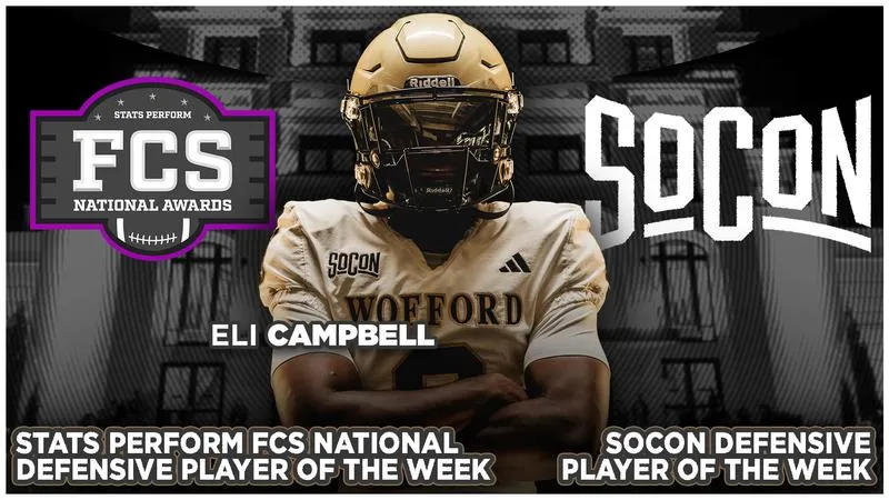 Eli Campbell Named SoCon and National Defensive Player of the Week