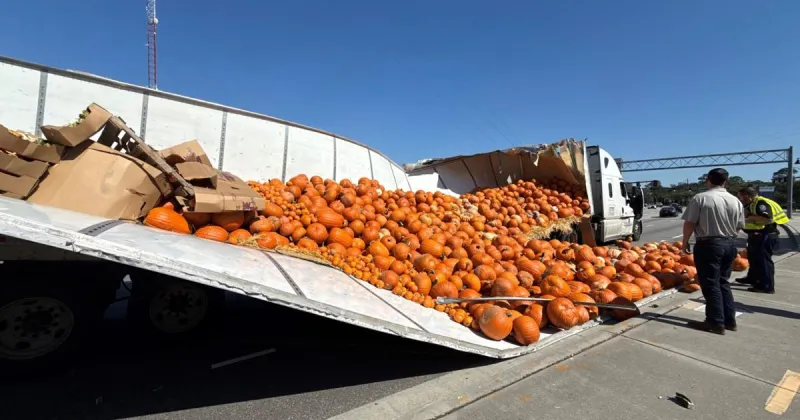 A pumpkin spill off the Ravenel Bridge is clogging traffic in Mount Pleasant