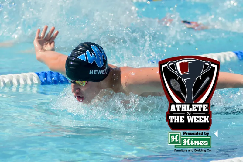 Wilson Halls Hewett nabs Hines Furniture Athlete of the Week after record setting performance at SCISA state swim meet