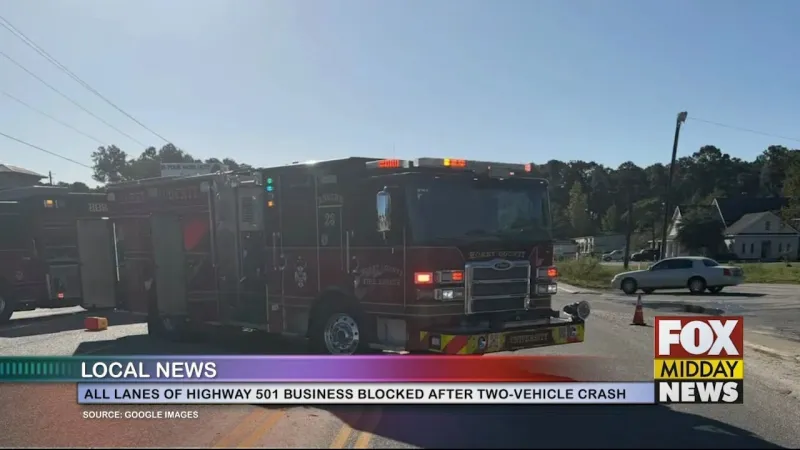 Highway 501 Business Lanes Blocked After Crash Leaves One Person Hurt