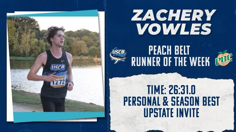USCB's Zachery Vowles Named Peach Belt Conference Runner of the Week