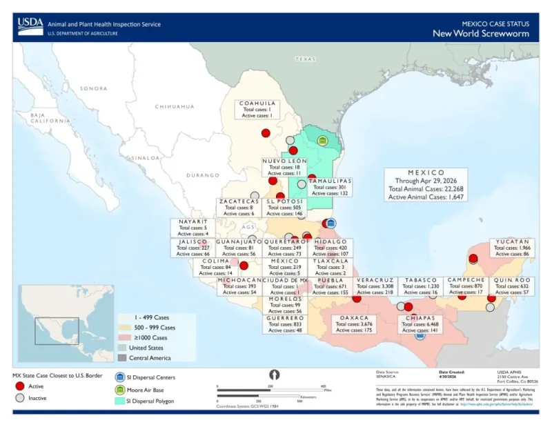 New World screwworm: Groundbreaking for new facility; emergency use authorization for treatments; Mexico facility 75% complete