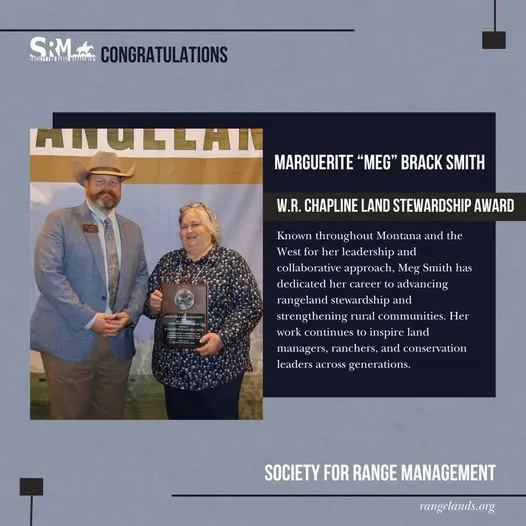 Smith Honored by Society for Range Management with W.R. Chapline Award