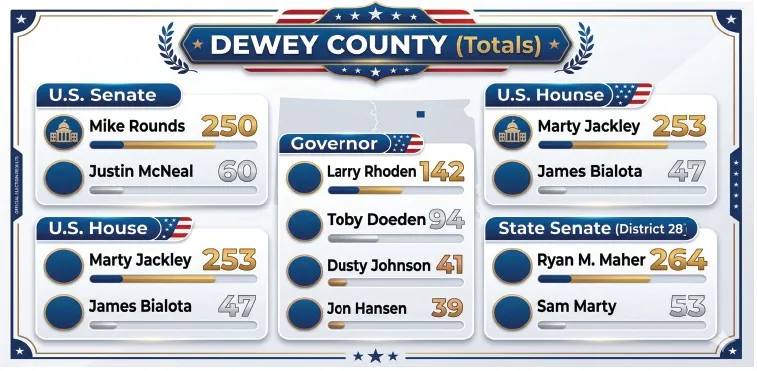 How Dewey and Ziebach counties voted in 2026 primary