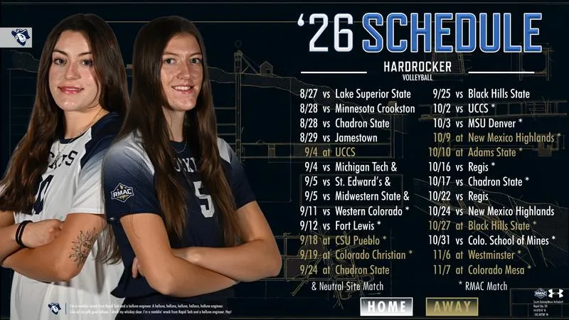 Hardrockers Release 2026 Volleyball Schedule