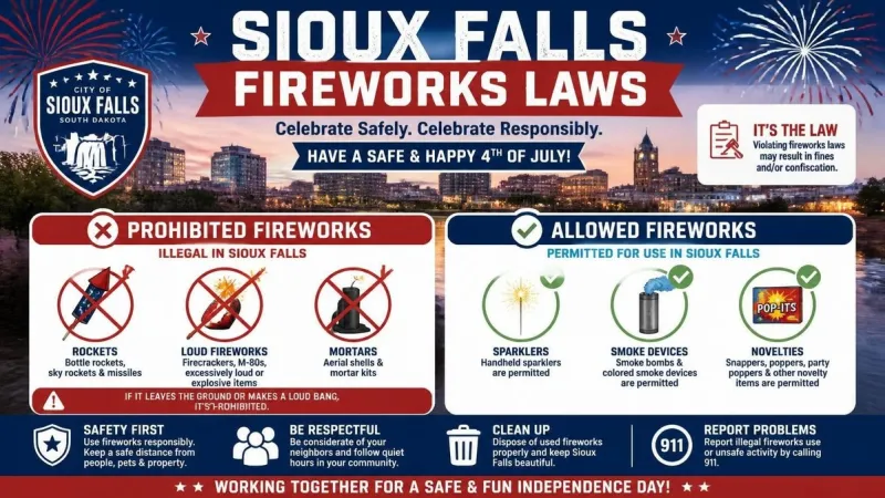 What Are The Sioux Falls Laws For Shooting 4th Of July Fireworks
