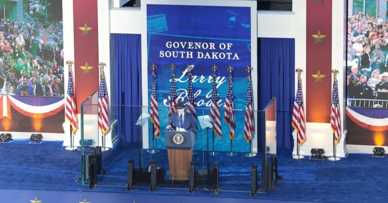 A look back at Gov. Larry Rhoden's Mount Rushmore speech