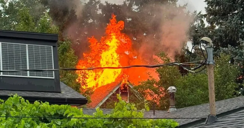 Lightening strikes Spearfish house, setting it ablaze