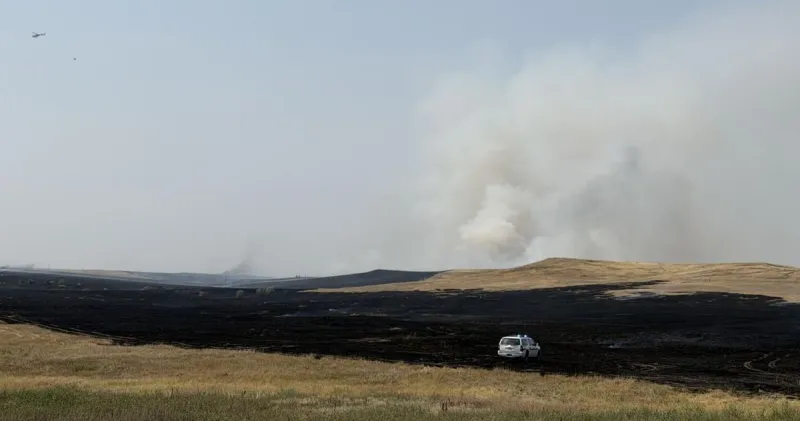 Several emergency agencies respond to grass fire near Sturgis