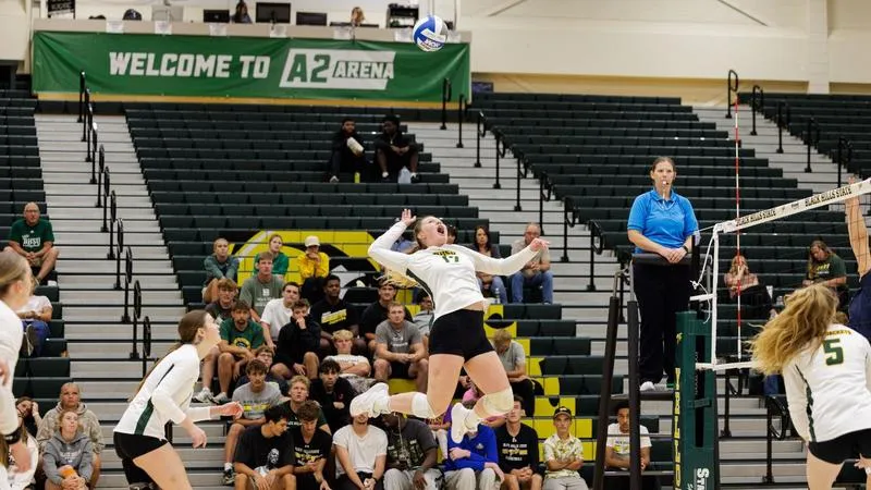Yellow Jackets Take Down Skyhawks in Five-Set Thriller for Historic Win