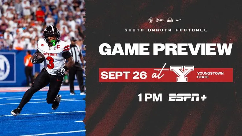 PREVIEW: South Dakota Opens MVFC Play with a Top-15 Youngstown State