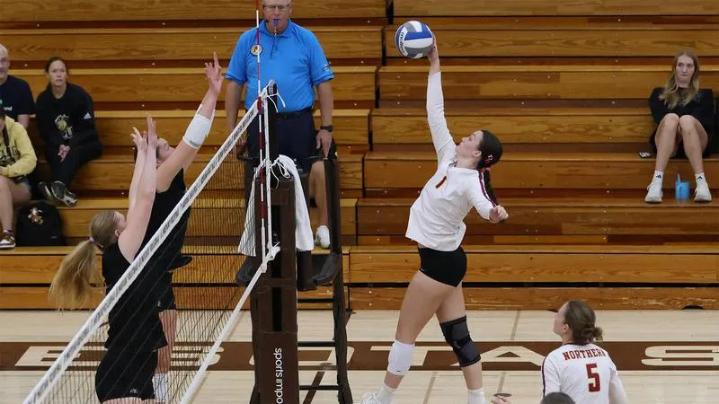 NORTHERN VOLLEYBALL COMES UP SHORT IN FIVE-SET MATCH AGAINST NO. 12 SMSU