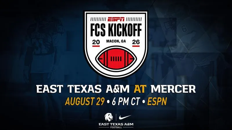East Texas A&M To Battle Mercer In 9th Annual FCS Kickoff on ESPN