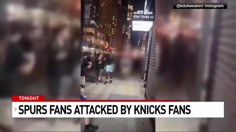 Viral video shows fans attacked after Spurs Finals Game 3 win in New York City