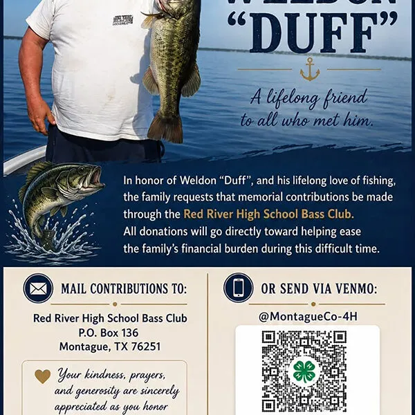Red River High School Bass Club honors captain "Duff"