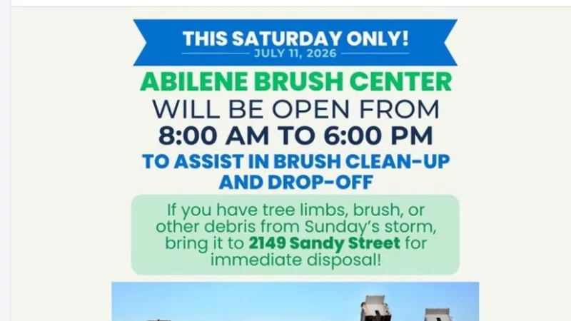 Abilene Brush Center to extend hours Saturday for storm debris drop-off