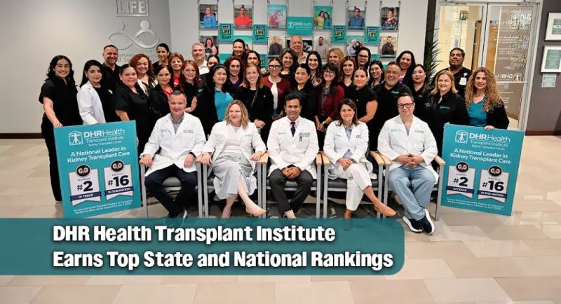 DHR Health Transplant Institute Earns Top State and National Rankings