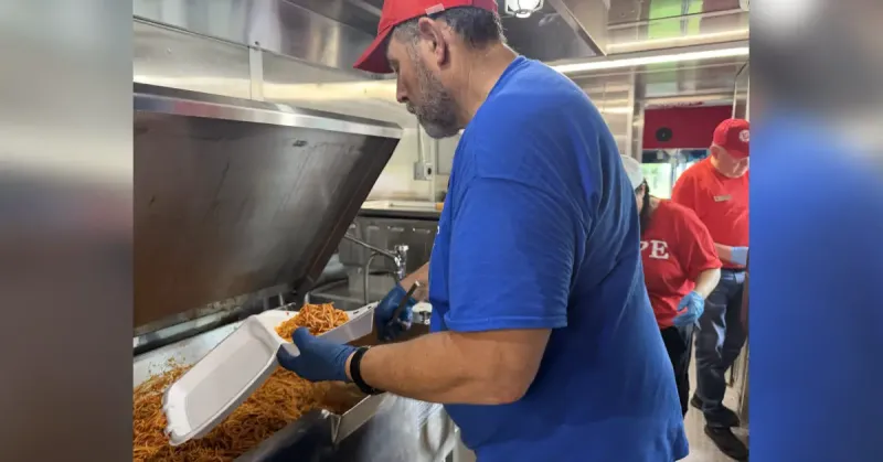 Salvation Army serving meals July 20