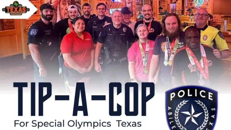 Texas officers trade badges for aprons at Tip a Cop fundraiser at Texas Roadhouse