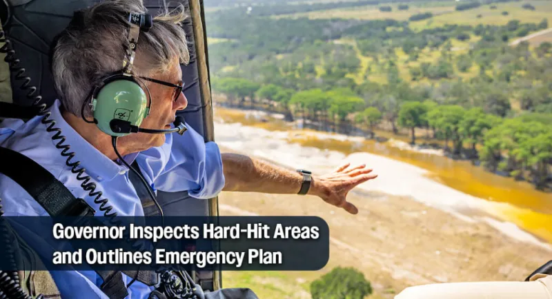Governor Surveys Flood-Damaged Areas, Provides Update On Texas' Severe Weather Response