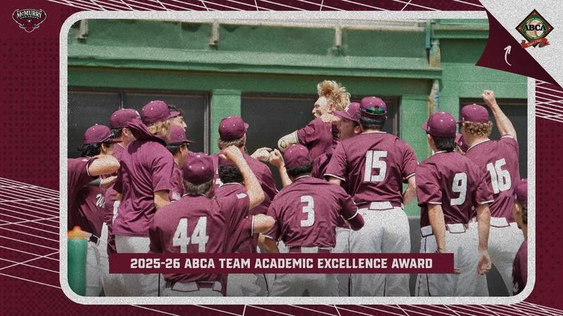 McMurry Baseball Earns ABCA Team Academic Excellence Award