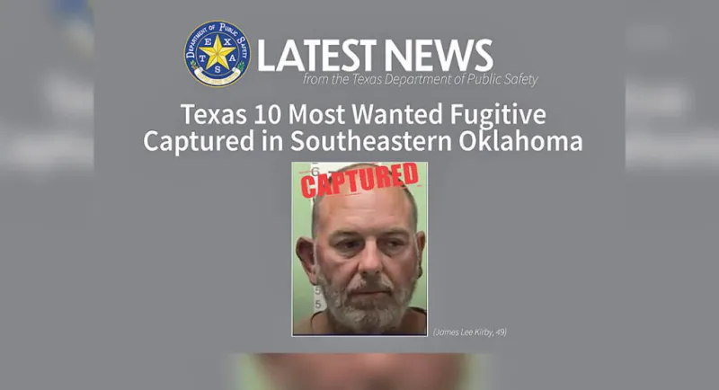 Texas 10 Most Wanted Fugitive Captured in Southeastern Oklahoma