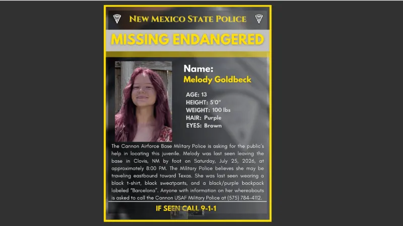 Cannon USAF Military Police looking for missing teen girl