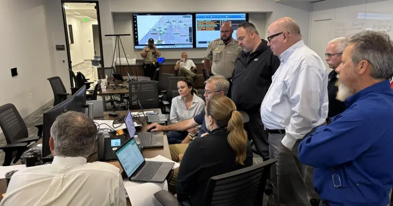 County Judge Hoyt attends governor's Hill Country flood press conference, speaks to county's preparedness, coordination