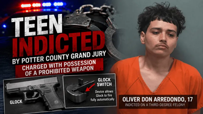 Amarillo teen indicted after agents say machine gun recovered during foot chase
