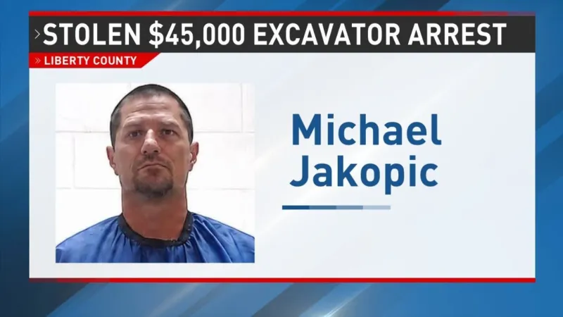 'Dig's up:' Deputies recover stolen $45,000 excavator, arrest East Texas man