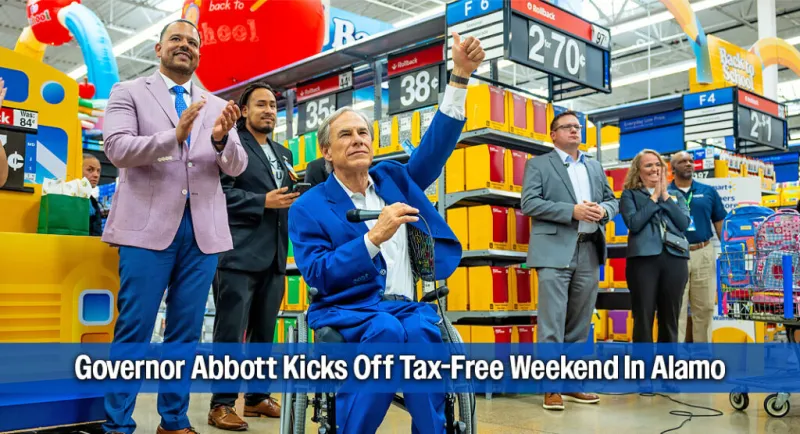 Governor Abbott Kicks Off Tax-Free Weekend In Alamo