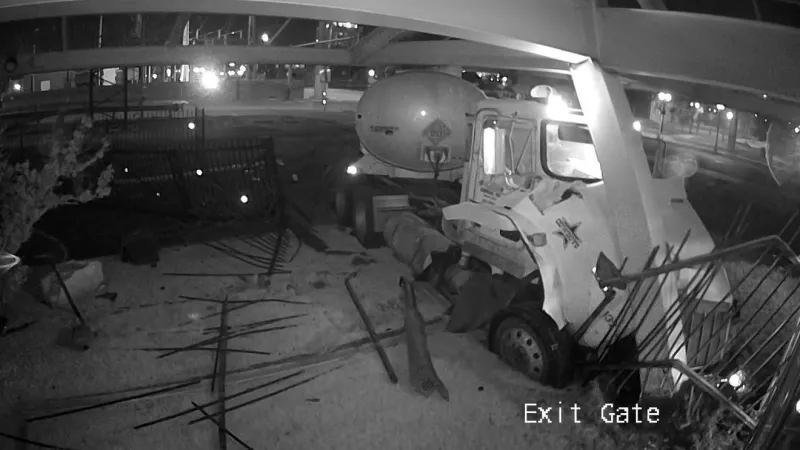Caught on Camera: Fuel truck crashes into Amarillo TV station in hit-and-run collision