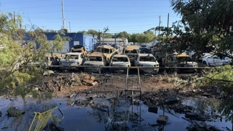 Overnight fire destroys multiple cars at Abilene business