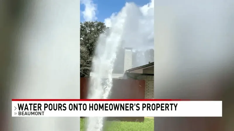 Beaumont homeowner says unattended water main repair flooded her yard and home for an hour