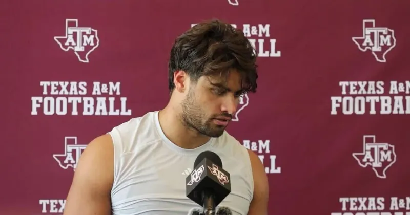 Watch: Texas A&M LB Noah Mikhail, OL Wilkin Formby discuss preseason practice