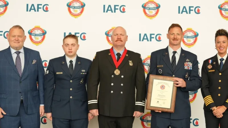 Dyess fire captain receives national valor award for lifesaving trench rescue
