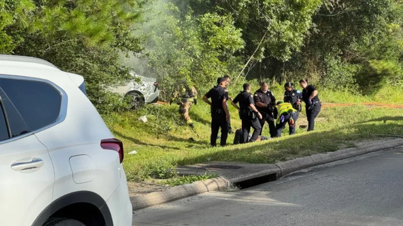 Good Samaritan, Beaumont officer team up to rescue child from burning car following crash