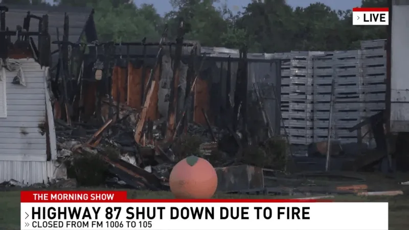 Highway 87 reopens after overnight fire at business in Orange