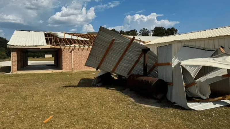 BREAKING: Possible landspout/tornado hits church near Buna, all other homes untouched